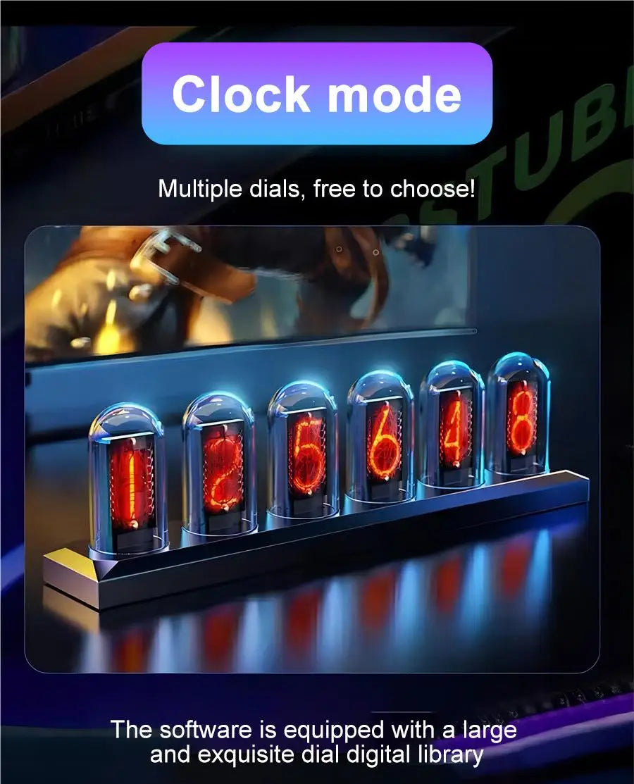 RGB Nixie Tube Clock LED Glows