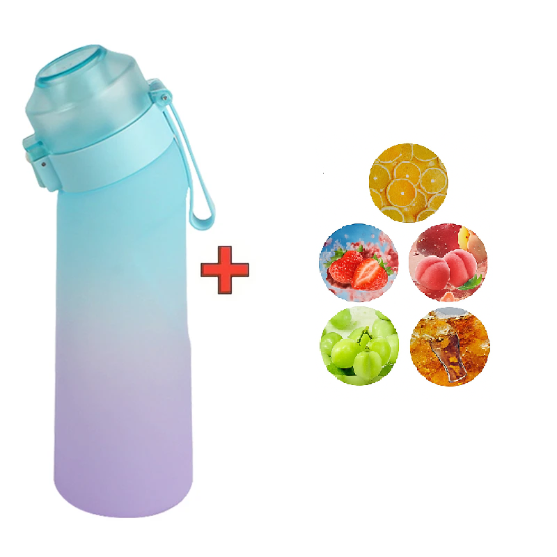 Sports Water Bottle with Straw & Flavor Pods