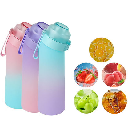 Sports Water Bottle with Straw & Flavor Pods