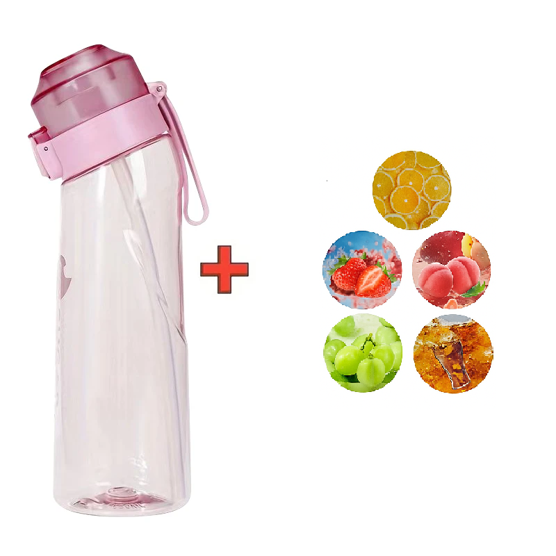 Sports Water Bottle with Straw & Flavor Pods