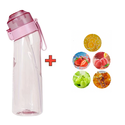 Sports Water Bottle with Straw & Flavor Pods