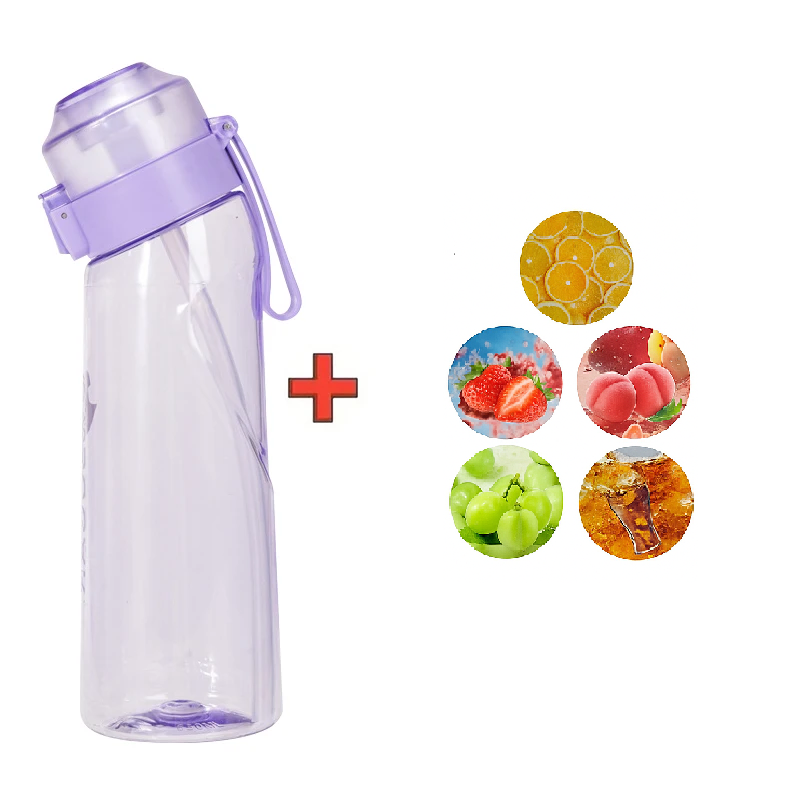 Sports Water Bottle with Straw & Flavor Pods