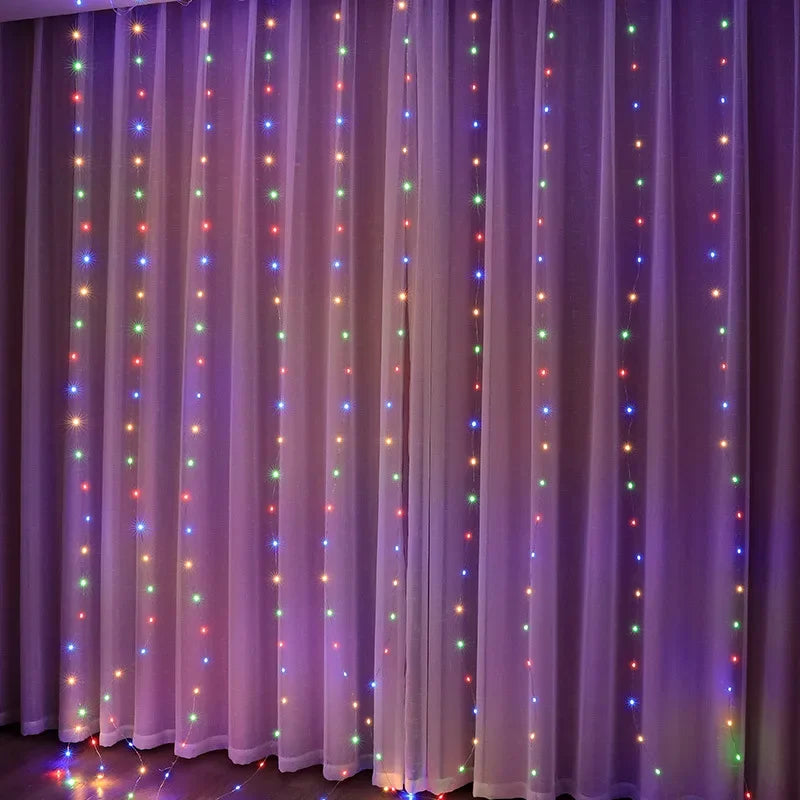 Curtain LED String Lights with Remote – 3/4/6m Fairy Garland