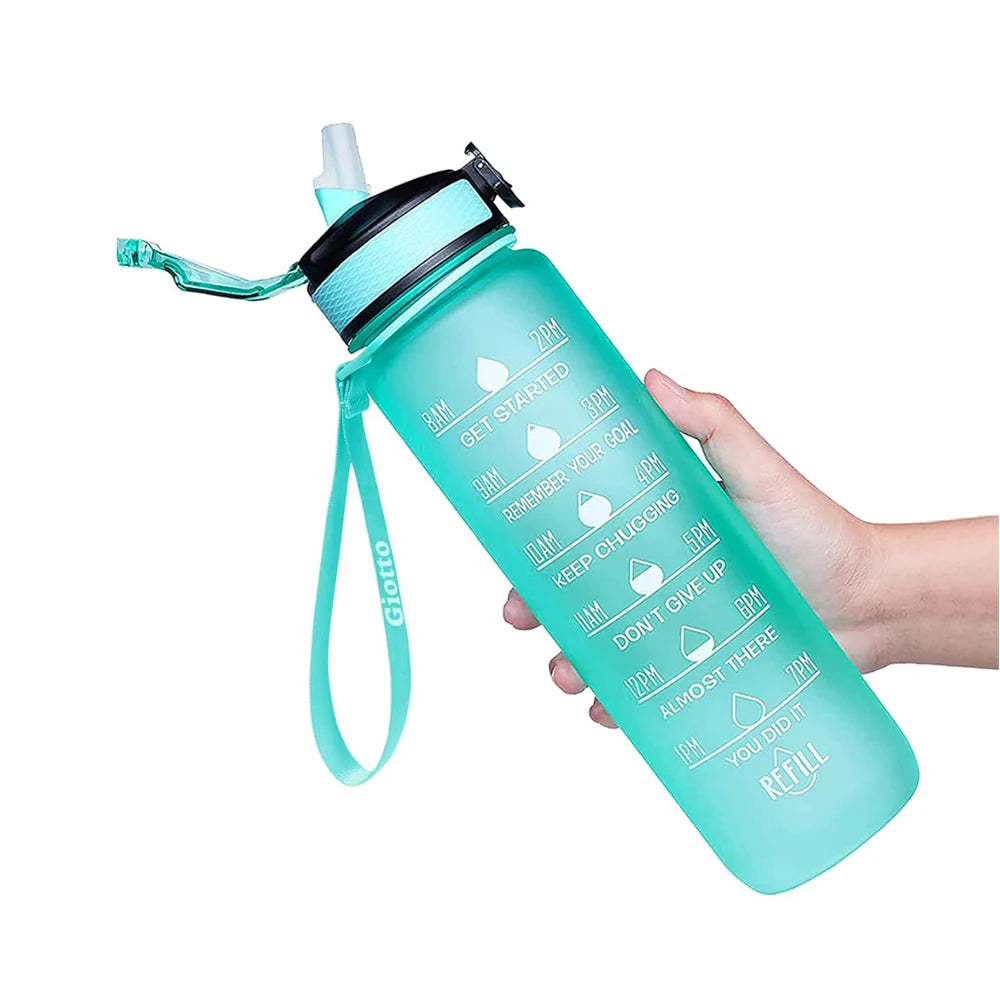 Motivational Drinking Water Bottle 1L with Time Marker
