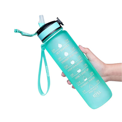 Motivational Drinking Water Bottle 1L with Time Marker