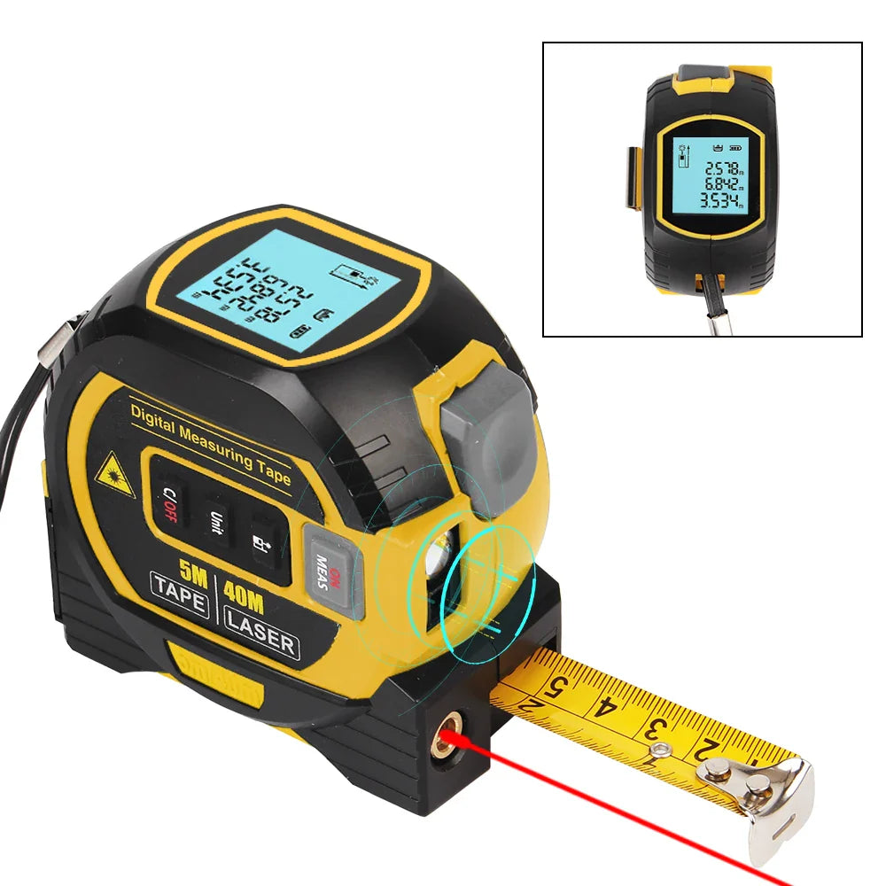 Divitex™ 3-In-1 Digital Tape Measure Yellow / 40M