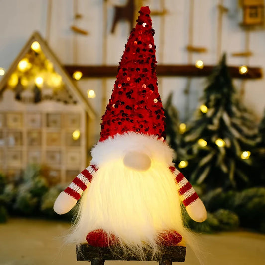 30cm LED Gnome Knitted Doll Christmas Decor for Home