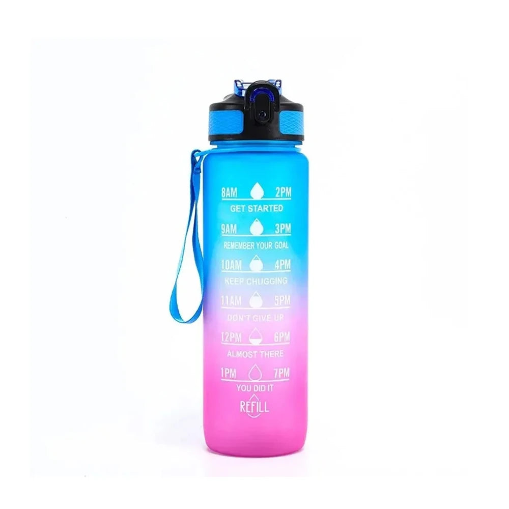 Motivational Drinking Water Bottle 1L with Time Marker