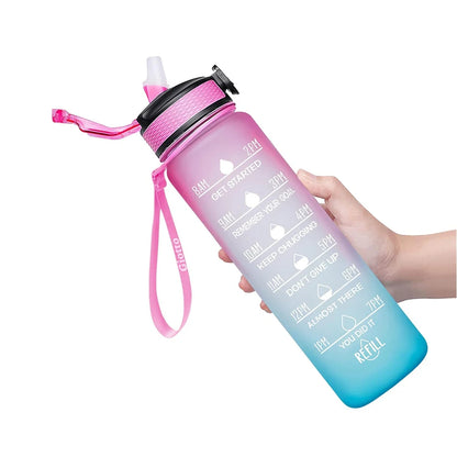 Motivational Drinking Water Bottle 1L with Time Marker