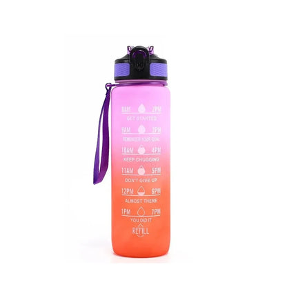 Motivational Drinking Water Bottle 1L with Time Marker