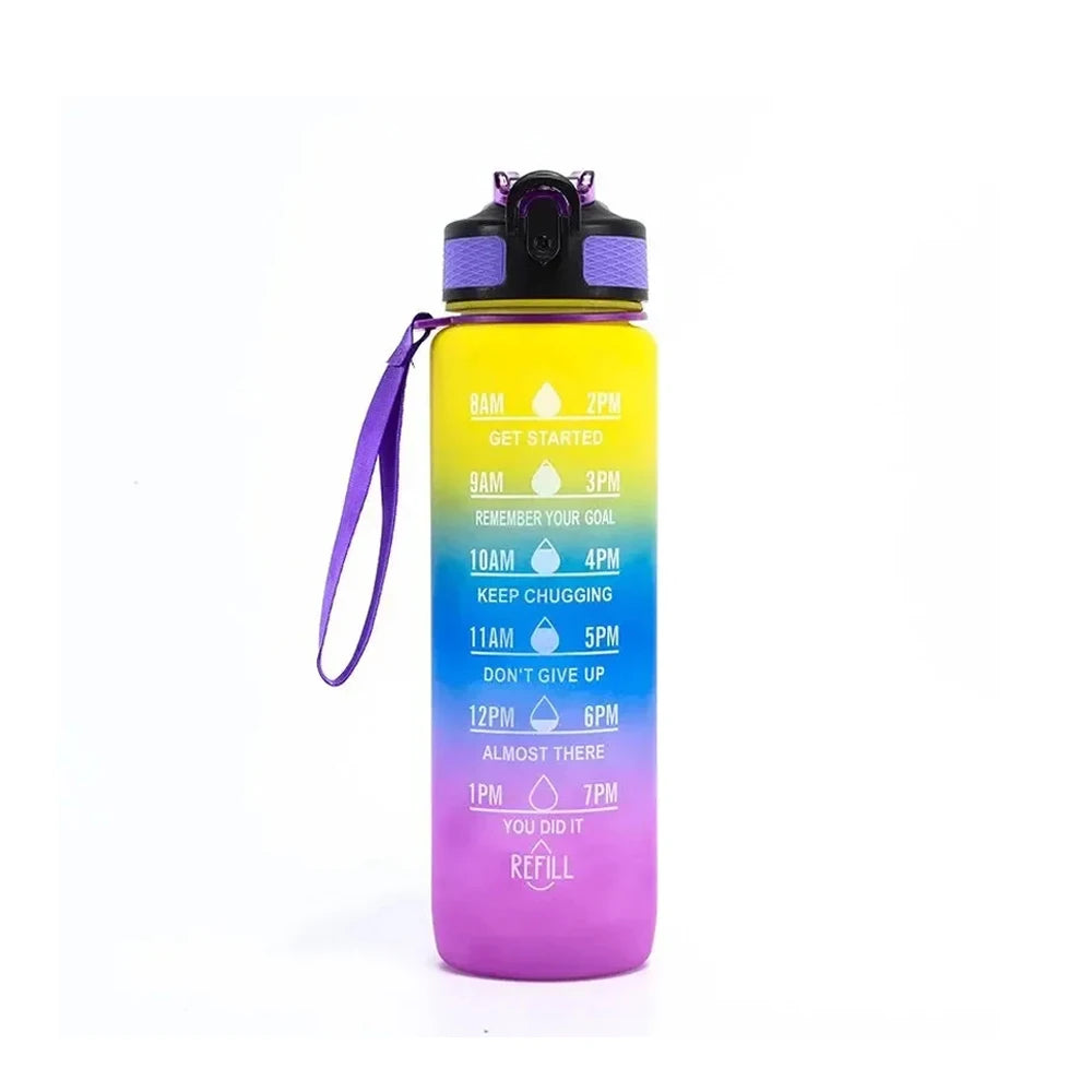 Motivational Drinking Water Bottle 1L with Time Marker