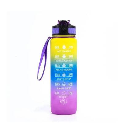Motivational Drinking Water Bottle 1L with Time Marker