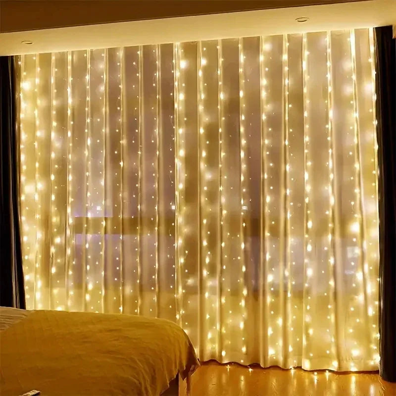 Curtain LED String Lights with Remote – 3/4/6m Fairy Garland