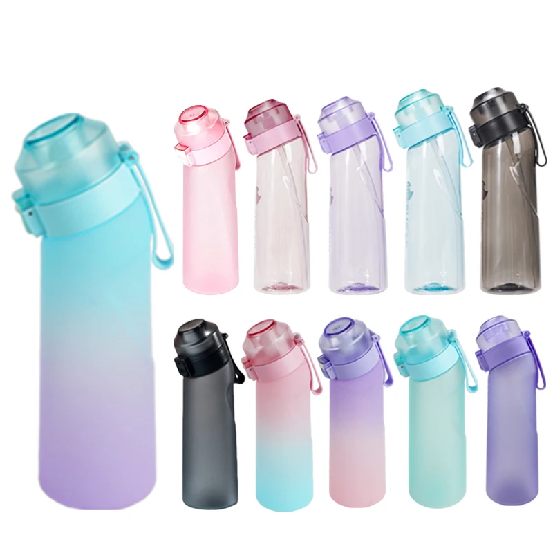 Sports Water Bottle with Straw & Flavor Pods