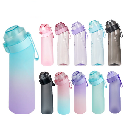 Sports Water Bottle with Straw & Flavor Pods