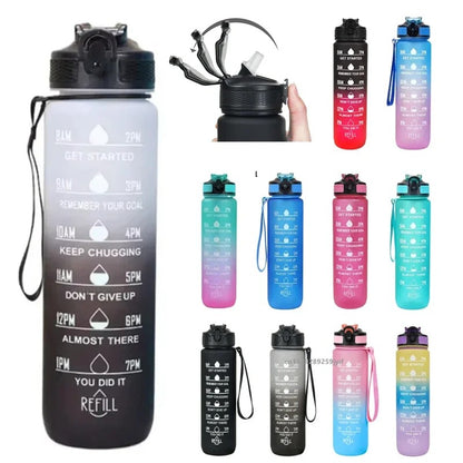 Motivational Drinking Water Bottle 1L with Time Marker