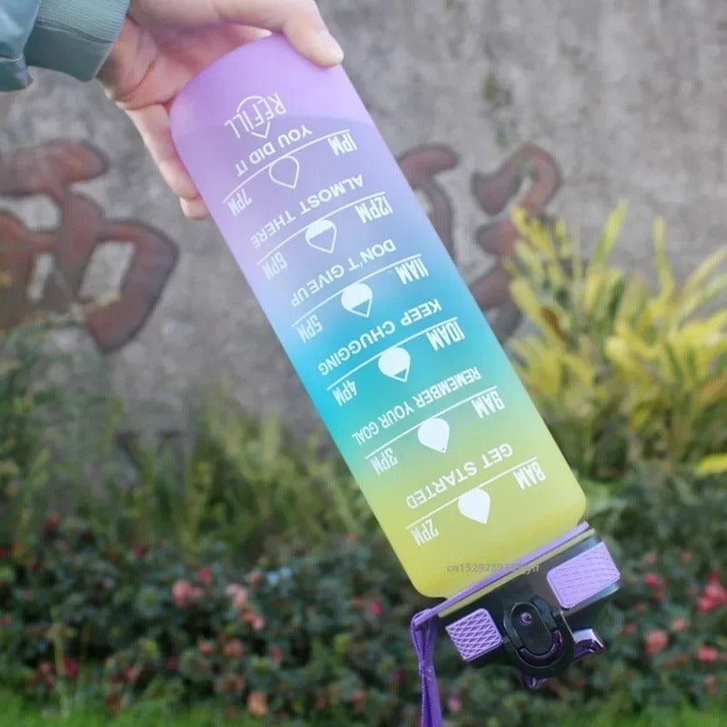Motivational Drinking Water Bottle 1L with Time Marker