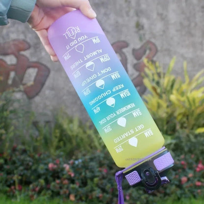Motivational Drinking Water Bottle 1L with Time Marker