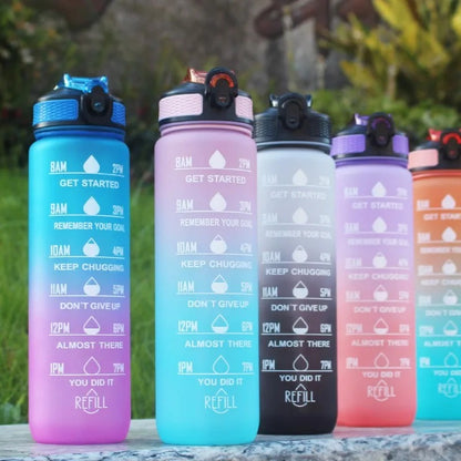 Motivational Drinking Water Bottle 1L with Time Marker